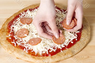 making pizza