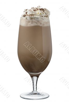 glass of chocolate shake with whipped cream
