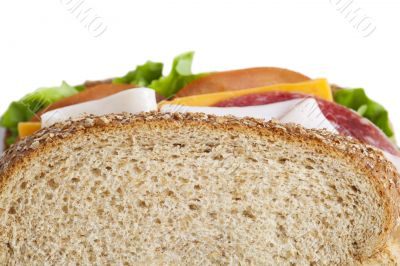 cropped image of ham sandwich