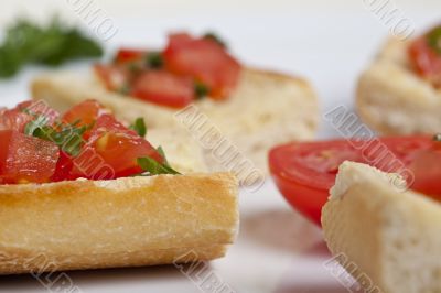close up image of bruschetta bread