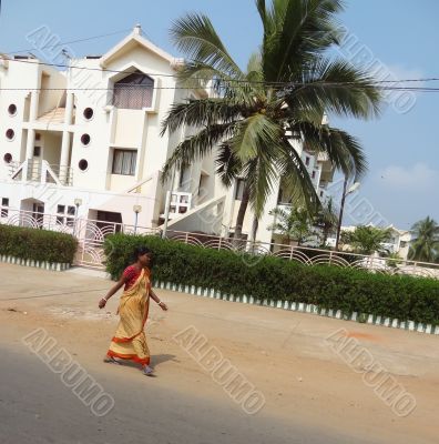 Indian woman in Puri