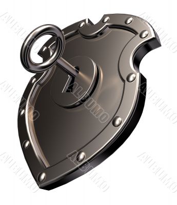 locked metal shield