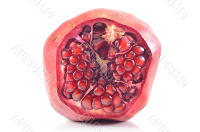 Red pomegranate on a white background