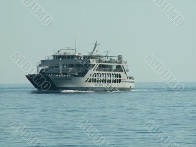 Ferry to the Libyan Sea near the island of Crete