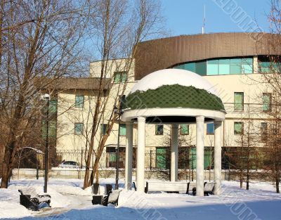 Gazebo in  winter park