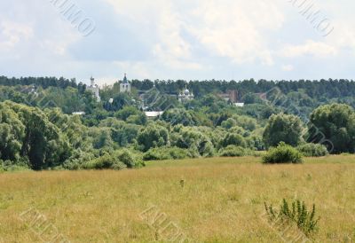 Rural landscape with church