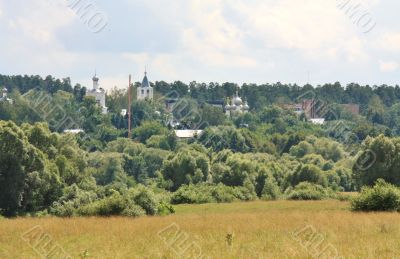 Rural landscape with church