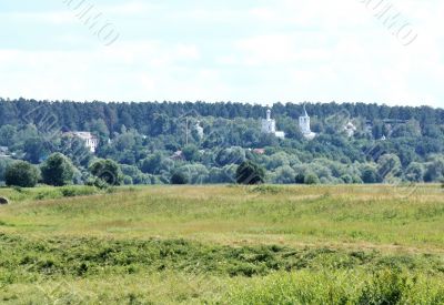 Rural landscape with church