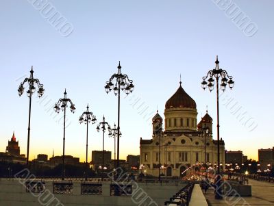 Orthodox temple in the night