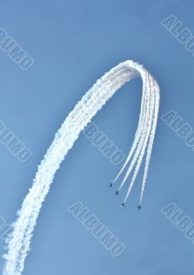 Aerobatic  group in the sky