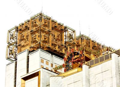 Decorative elements on the roof  of the building