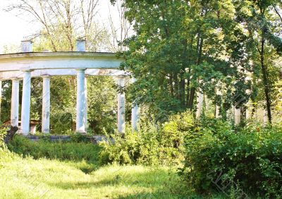 Colonnade of the old abandoned estate near Moscow