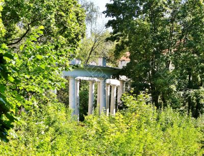 Colonnade of the old abandoned estate near Moscow
