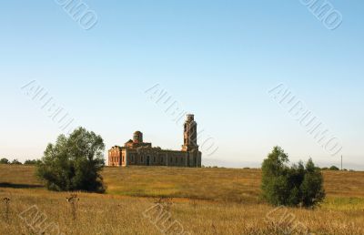 Rural landscape with church