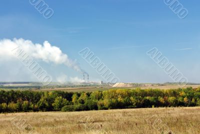 Landscape with industrial facility