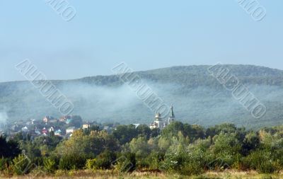 Rural landscape with church