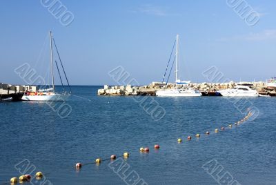 Yacht pier in summer