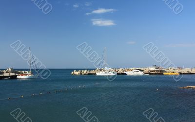 Yacht pier in summer