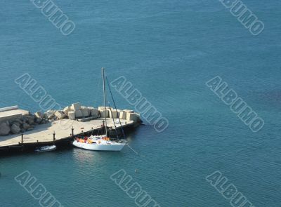 Yacht pier in summer