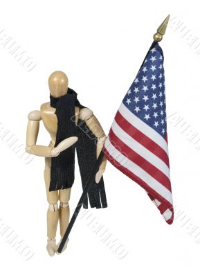 Holding American Flag With Hand on Heart
