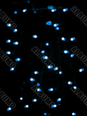 blur view of blue halloween neon lights