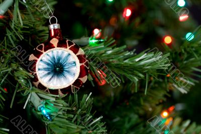 christmas decorations in tree