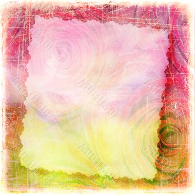 Abstract grunge textured background with roses