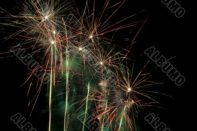 red and green fireworks