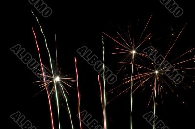 lined up fireworks