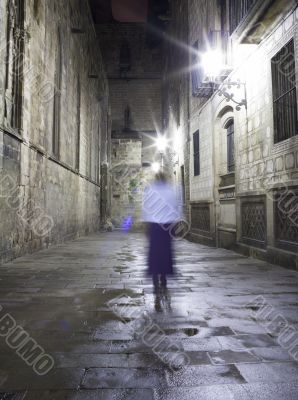 blurred image of a person walking