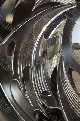 shiny metal motorcycle tire