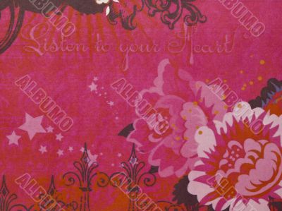 red floral background
