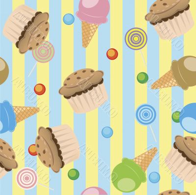 cupcakes ice cream and lollipop
