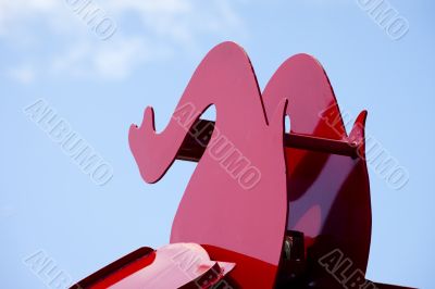 red metal sculpture
