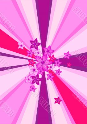 digital image of a wallpaper with pink flowers