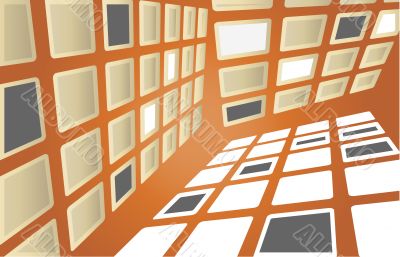 abstract square shapes on wall