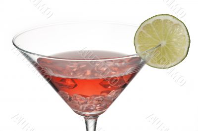 strawberry juice in martini glass