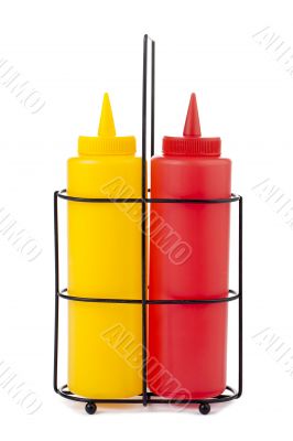mustard and catsup bottle