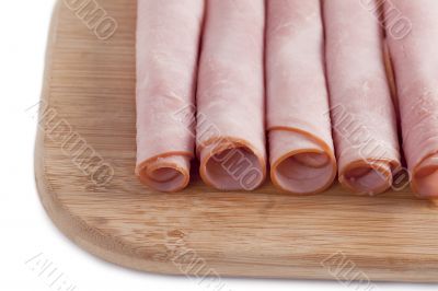up close ham rolls