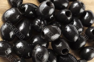 top view image of heap of black olives