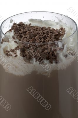 chocolate drink with whipped cream