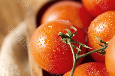 wet cherry tomatoes