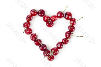 cherries in heart shape