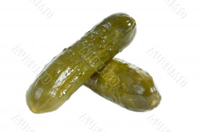 two fresh pickles