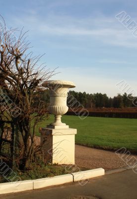 Decorative vase in park
