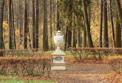 Decorative vase in park