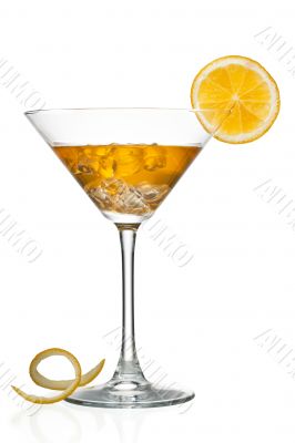 view of orange juice in martini