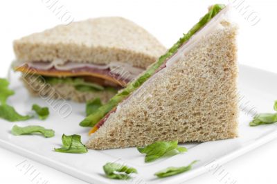 slices of ham sandwich