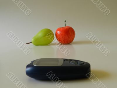 Glucometer and fruit