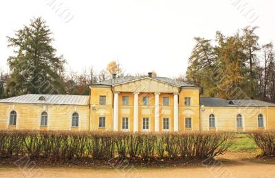 Facsde of the old-time palace in the evening